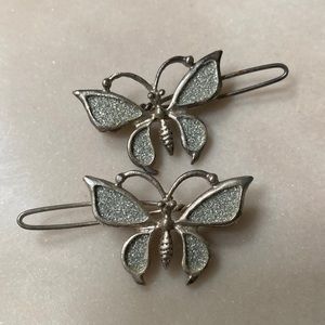 Y2K butterfly metal hair barrettes